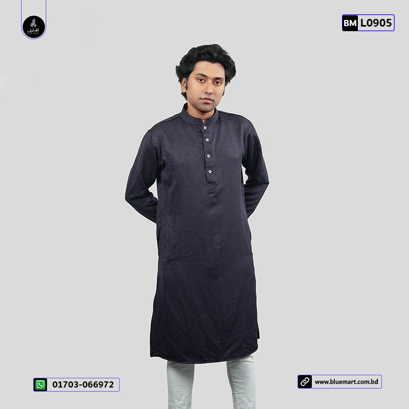 Indian Luxury Men's Panjabi -Bright Grey