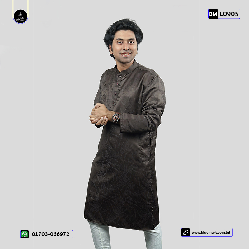 Indian Luxury Men's Panjabi-Black Eel