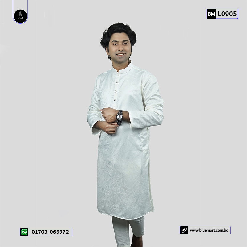 Indian Luxury Men's Panjabi-Silver Stand