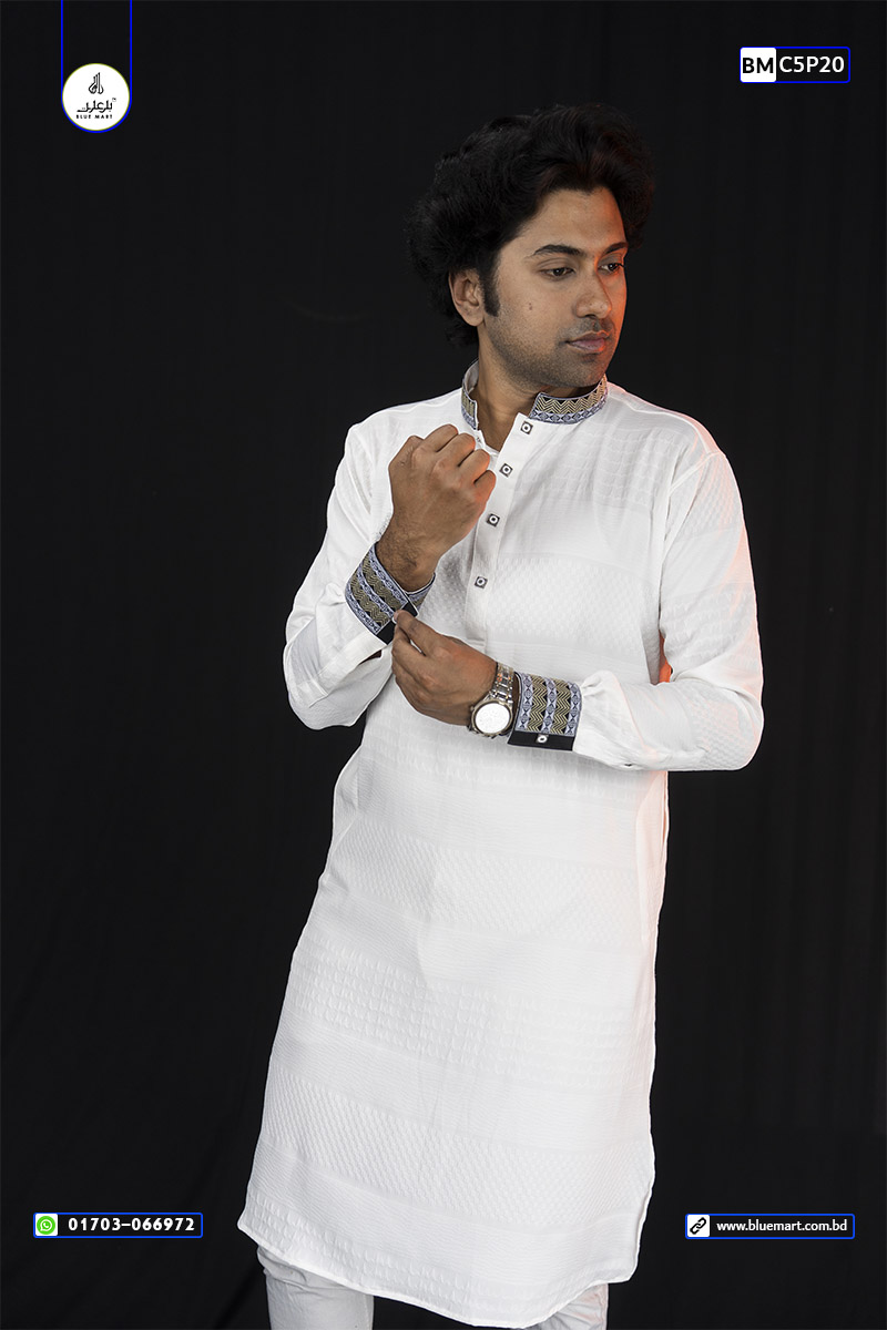 Regular Fit Panjabi-White
